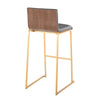 Mason Mara - 30" Fixed-Height Barstool (Set of 2) - Gold Legs