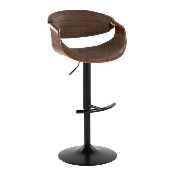 Symphony - Adjustable Barstool (Set of 2) - Black Base And Gray Backrest