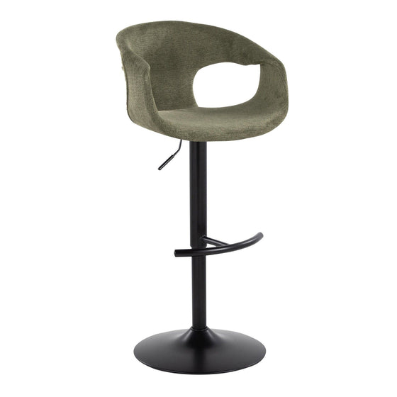 Curva - Adjustable Barstool With Rounded T Footrest (Set of 2) - Black Metal