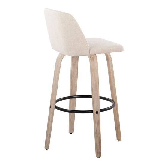 Toriano - 30" Fixed-Height Barstool (Set of 2) - Gray & Black Round Base