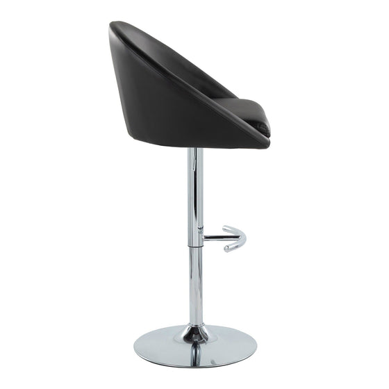Matisse - Highback Adjustable Barstool With Rounded T Footrest (Set of 2) - Chrome Metal