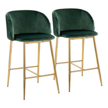  Fran - Pleated Glam Fixed-Height Counter Stool (Set of 2)
