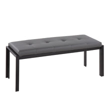 Fuji - Bench - Black Metal And Gray Faux Leather