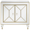 Lupin - 2-Door Mirrored Storage Accent Cabinet - Champagne