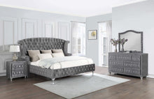  Deanna Tufted Upholstered Bed Grey