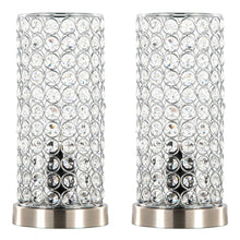  Chandelier - 11" Uplight (Set of 2) - Brushed Nickel With Clear Crystal And Chrome Metal Accents