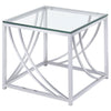 Lille - 3 Piece Glass Top Coffee End Sofa Table Set - Chrome