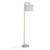 Fran - Floor Lamp - Gold Metal, White Marble, And White Linen Shade