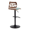 Folia - Adjustable Barstool (Set of 2) - Walnut Backrest & Black Base