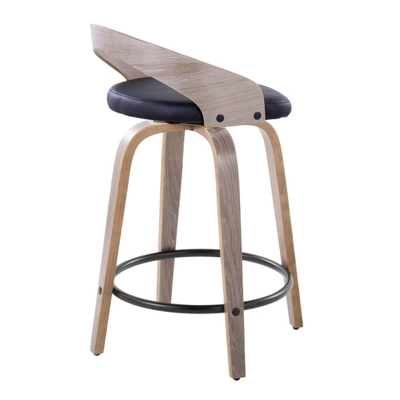 Grotto - 24" Fixed-height Counter Stool (Set of 2) - Gray