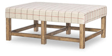  Vintage Market - Upholstered Ottoman Cocktail Table - Barnwood Oak