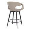 Curva - 25" Fixed-Height Counter Stool With Swivel And Round Metal Footrest (Set of 2) - Black Metal