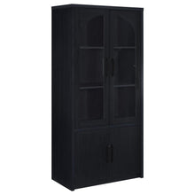  Riva - 4-Door Tall Accent Display Cabinet LED Lighting - Black