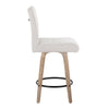 Hank - 26" Fixed-Height Counter Stool With Swivel And Round Black Metal Footrest (Set of 2) - Whitewashed Wood
