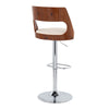 Cecina - Adjustable Barstool With Swivel And Rounded Rectangle Footrest (Set of 2) - Chrome Metal, Cherry Wood