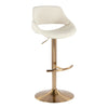 Fabrico - Adjustable Barstool With Swivel And Rounded T Footrest (Set of 2) - Gold Metal
