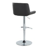 Santi - Upholstered Adjustable Barstool With Swivel And Rounded T Footrest (Set of 2) - Chrome Metal