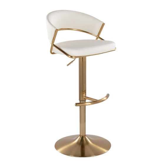 Jie - Adjustable Barstool With Swivel - Gold Metal (Set of 2)