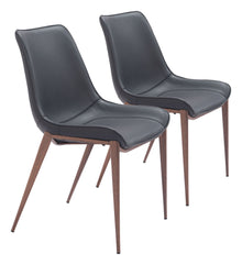  Magnus - Dining Chair (Set of 2) - Black / Walnut
