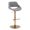 Fabrico - Adjustable Barstool With Swivel And Rounded T Footrest (Set of 2) - Gold Metal