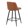 Toriano - 26" Fixed-Height Counter Stool (Set of 2) - Black Square Base