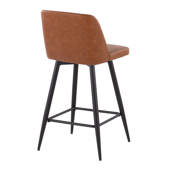 Toriano - 26" Fixed-Height Counter Stool (Set of 2) - Black Square Base