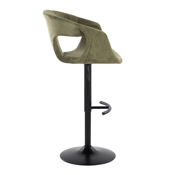 Curva - Adjustable Barstool With Rounded T Footrest (Set of 2) - Black Metal