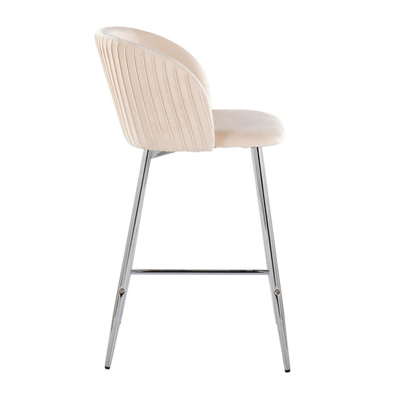 Fran Pleated - 26" Fixed-Height Counter Stool (Set of 2)