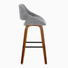 Fabrico - 30" Fixed-Height Barstool With Swivel And Square Black Metal Footrest (Set of 2) - Walnut Wood