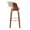 Symphony - 30" Fixed-Height Barstool With Swivel And Round Chrome Metal Footrest (Set of 2) - Walnut Wood