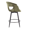 Curva - 25" Fixed-Height Counter Stool With Swivel And Round Metal Footrest (Set of 2) - Black Metal