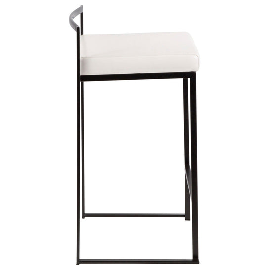 Fuji - Stackable Counter Stool With Cushion - Black Metal