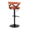Gardenia - Adjustable Barstool (Set of 2) - Black Base And Walnut Backrest