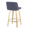 Toriano - 26" Fixed-Height Counter Stool (Set of 2) - Natural & Chrome Round Base