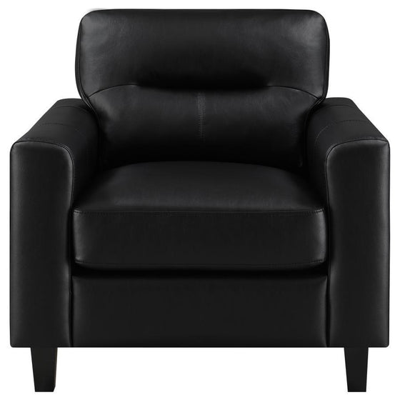 Scotland - Faux Leather Upholstered Track Arm Chair