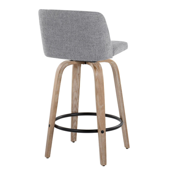 Toriano - 26" Fixed-Height Counter Stool (Set of 2) - Light Brown & Black Base