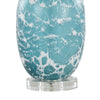 Rocca - 29" Table Lamp (Set of 2) - Sapphire Blue And White Glass, Brushed Nickel, Clear Crystal, And White Linen Shade