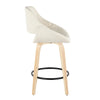 Fabrico - 26" Fixed-Height Counter Stool With Swivel And Round Black Metal Footrest (Set of 2) - Natural Wood