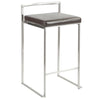 Fuji - 26" Stackable Counter Stool - Brushed Stainless Steel