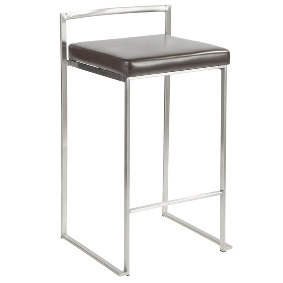 Fuji - 26" Stackable Counter Stool - Brushed Stainless Steel