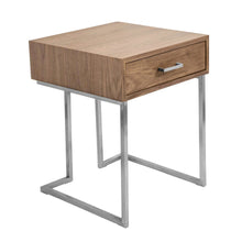  Roman - End Table - Walnut And Stainless Steel