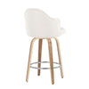 Ahoy - Fixed - Height Counter Stool - Zebra Wood Legs And Round Footrest (Set of 2)