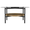 Delfin - Round Glass Top Coffee Table - Black And Brown