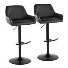  Daniella - Adjustable Barstool With Swivel - Black Metal (Set of 2)