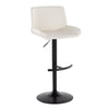 Santi - Upholstered Adjustable Barstool With Swivel And Rounded T Footrest (Set of 2) - Black Metal