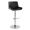 Santi - Upholstered Adjustable Barstool With Swivel And Rounded T Footrest (Set of 2) - Chrome Metal