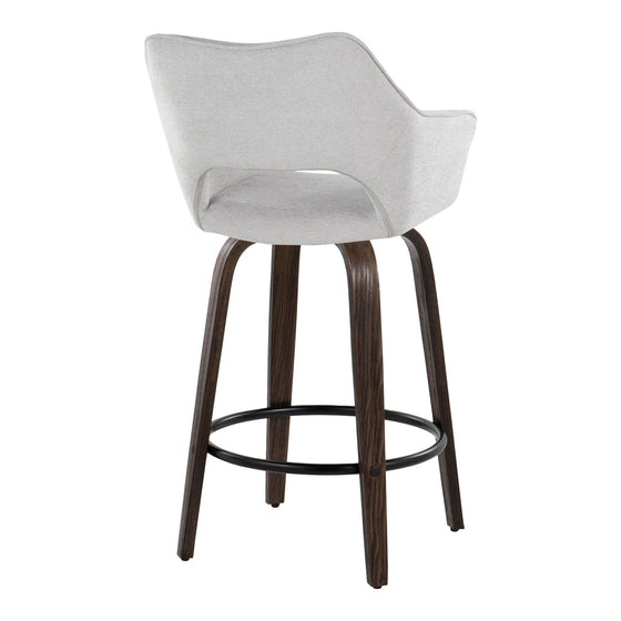 Mustang - 26" Fixed-Height Counter Stool With Swivel - Walnut Glazed Wood (Set of 2)