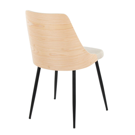 Anabelle - Dining / Accent Chair (Set of 2) - Black Metal, Natural Wood