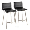 Mara - 26" Upholstered Fixed-Height Counter Stool With Swivel (Set of 2) - Stainless Steel