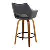 Mustang - 26" Fixed-Height Counter Stool With Swivel - Walnut Wood (Set of 2)
